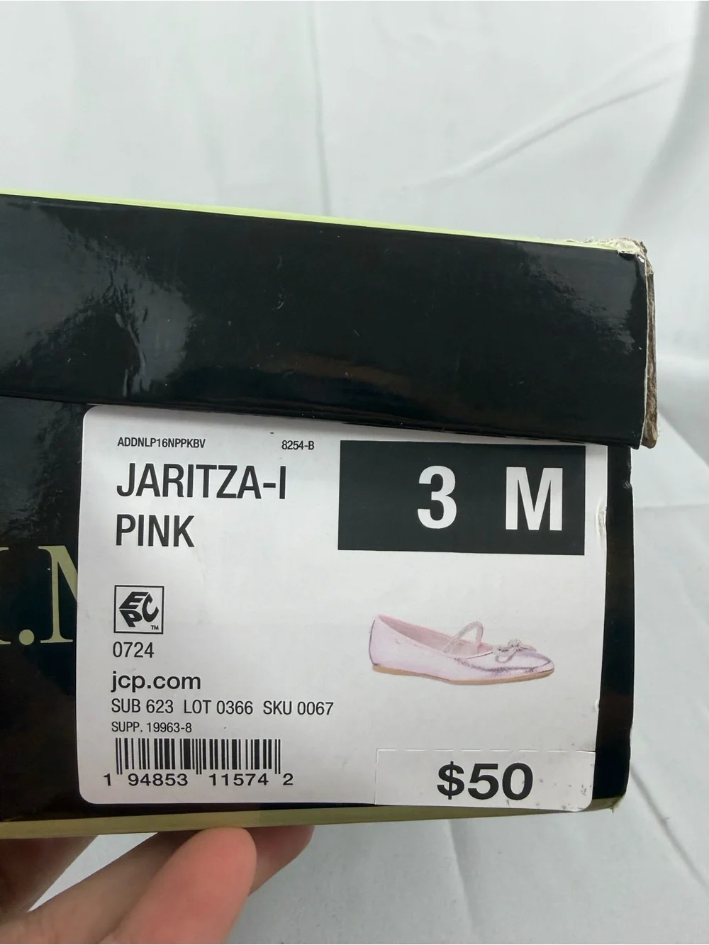 NWT Nicole Miller Youth Size 3 Metallic Pink Ballet Flats with Rhinestone Bow